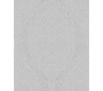 Tapet Marburg clasic model frunze, gri, alb, Villa Romana 32980 foto