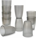 Set de 10 pahare Kazaigou, plastic, gri, 370 ml, 11 x 7,9 x 5,5 cm