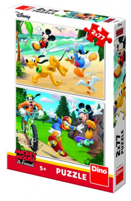 Puzzle 2 in 1 - Mickey campionul (2 x 77 piese) foto