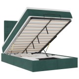 Cumpara ieftin Cadru de pat otoman cu saltele, catifea verde inchis 120x200cm