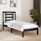 vidaXL Cadru de pat mic single, negru, 75x190 cm, lemn masiv 3104312