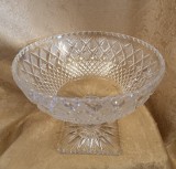 Fructieră din cristal masiv de Bohemia cu tăieturi geometrice, 3 kg
