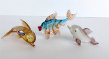 Pestisor + 2 delfini - Set tridimensional de 3 miniaturi din sticla de Murano realizate superb