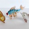 Pestisor + 2 delfini - Set tridimensional de 3 miniaturi din sticla de Murano realizate superb
