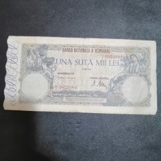 Bancnota UNA SUTA MII LEI -100.000 Lei - 28 Mai 1946 - stare foarte buna