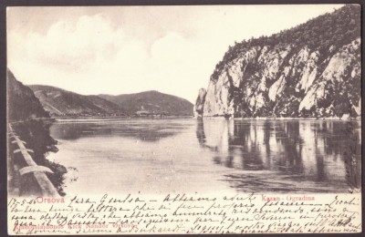 3088 - ORSOVA, Danube Kazan, Romania - old postcard - used - 1906 foto