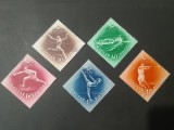 Seria Ungaria 1952 - Olimpiada Helsinki 1952, Scrimă, Gimnastică, &Icirc;not, Format Romb, 5v, Ștampilată -A333
