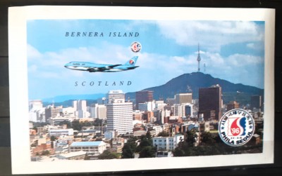 Bernera island 1996 aviatie, Expo Seoul 96, BLOC NEDANTELAT Mnh, foto