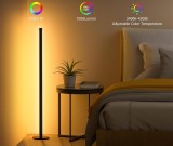 Lampa de podea, RGBIC, inteligenta, wi-fi, control prin aplicatie, sincronizare muzicala, neagra, 1.6 m