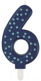 Lumanare pentru tort - Number 6 - Blue | Legami