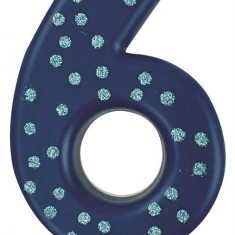 Lumanare pentru tort - Number 6 - Blue | Legami