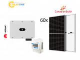 Cumpara ieftin Kit sistem fotovoltaic 36 kW, invertor trifazat Huawei si 60 panouri Fotovoltaice Canadian Solar 600W