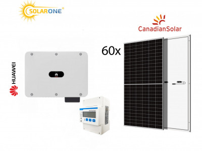 Kit sistem fotovoltaic 36 kW, invertor trifazat Huawei si 60 panouri Fotovoltaice Canadian Solar 600W foto