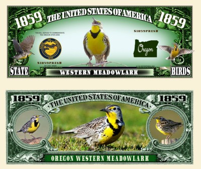 !!! SUA = FANTASY NOTE (TJ6) = OREGON , WESTWRN MEADOWLARK - 2023 - UNC foto