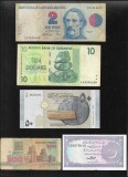 Set 5 bancnote de prin lume adunate (cele din imagini) #325