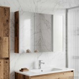 vidaXL Dulap cu oglindă pentru baie Lemn vechi 103,5 x 15,5 x 70 cm 889277