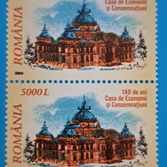 TIMBRE ROMANIA LP1653/2004 C.E.C.-140de ani de la fondare -Serie în pereche MNH