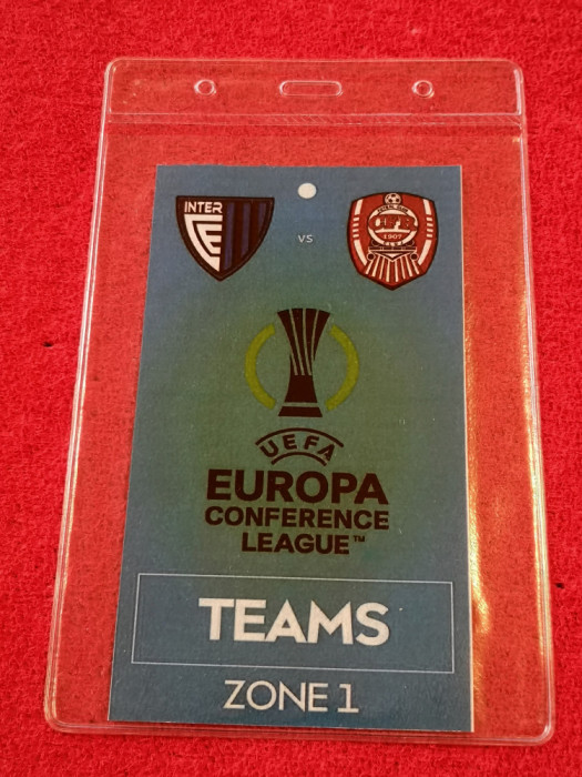Acreditare fotbal INTER D`ESCALDES-CFR CLUJ(UEFA Conference League 27.07.2022)