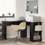 VidaXL Birou de Colț din Stejar Negru Stejar Negru MDF Mediu