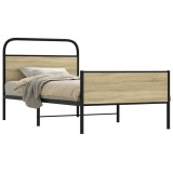 VidaXL Cadru pat fără saltea, stejar sonoma 100x190 cm lemn prelucrat 4100440