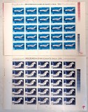 TIMBRE ROMANIA LP722/1970 -50 ani aviatie civila Romania-set coli -MNH -eroare