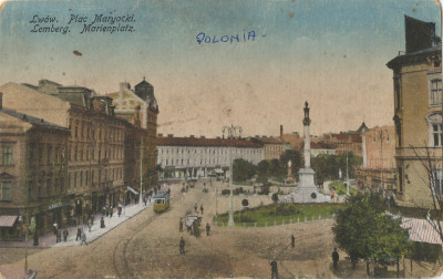 *Polonia, Lvov, Piaţa Maria, carte poştală necirculată foto