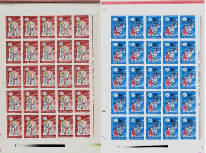 ✅RO 1985 &quot; Anul International al Tineretului &quot;, LP 1121 -serie in coli de 25, MNH