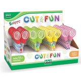 Foarfeca Cut &amp; Fun, 13 cm si desene fantasy pe lama (32 buc/display)