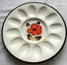 Platou pentru oua - decorativ - portelan Italia - 12 oua