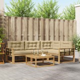 vidaXL Set de canapele de exterior 5 pcs Alb și Bej 79 x 79 x 37 cm 3386422