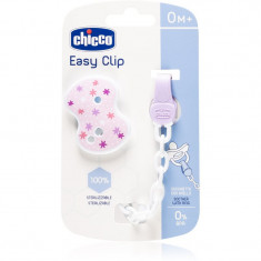 Chicco Easy Clip lanț pentru suzetă 0m+ Pink 1 buc