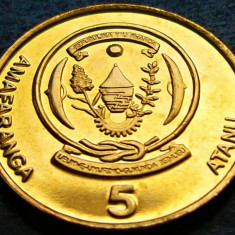 Moneda exotica 5 AMAFARANGA - RWANDA, anul 2003 *cod 1957 B = UNC