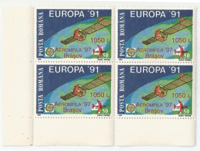 Romania, LP 1441/1997, Exp. Filat. &amp;quot;Aeromfila &amp;#039;97&amp;quot;, (supr.), bloc 4, eroare, MNH foto