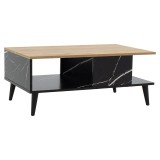 Cumpara ieftin Masuta de cafea Moses culoare sonoma - aspect marmura neagra 90x54x37.5cm