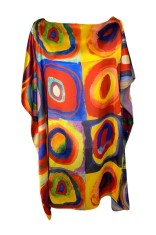 Rochie tip poncho dama CC, Dacali, rosu/galben, one size