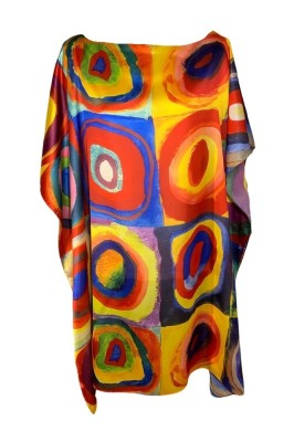 Rochie tip poncho dama CC, Dacali, rosu/galben, one size foto