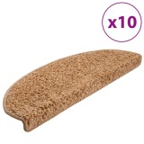 Cumpara ieftin Covorase pentru scari, 10 buc., 65x21x4 cm, bej, semirotunde, mari