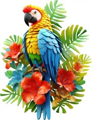 Sticker decorativ Papagal, Galben, 77 cm, 8028ST-7 foto