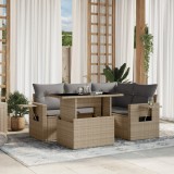 Gossi set canapele de gradina cu perne, 5 piese, bej, poliratan