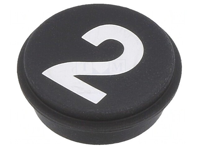 Buton Rotund Negru &Oslash;21mm