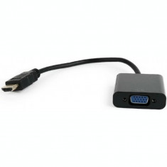 CABLU video GEMBIRD adaptor HDMI (T) la VGA (M) 15cm rezolutie maxima Full HD (1920 x 1080) la 60Hz negru &amp;amp;quot;A-HDMI-VGA-04&amp;amp;quot; foto