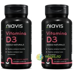 Pachet Vitamina D3 Naturala 4000ui 60cps+60cps