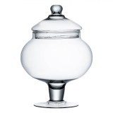 Suport pentru Desert, Oval, Transparent, Diametru 19cm, &Icirc;nălțime 30cm, Sticlă, Cu Picior și Capac, Oem