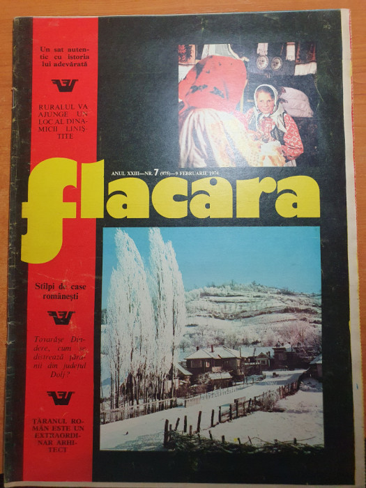 revista flacara 9 februarie 1974-articol si foto despre jud. bistrita nasaud