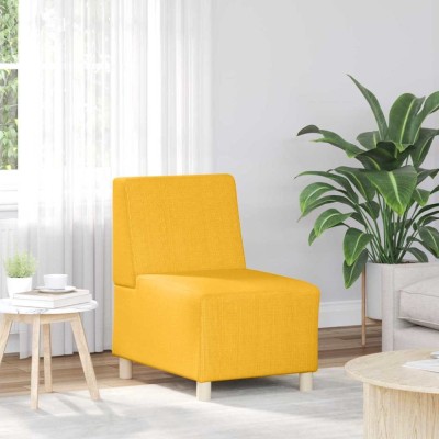 vidaXL Unitate Sofa Modulară Fără Brațe Galben deschis 55 x 74 x 82 cm foto