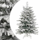 Brad de Crăciun artificial cu balamale și zăpadă pufoasă 210 cm