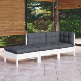 Gossi set mobilier gradina cu perne, 3 piese, lemn masiv de pin