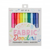 Carioci permanente pentru textile Fabric Doodlers - Set de 12, Ooly
