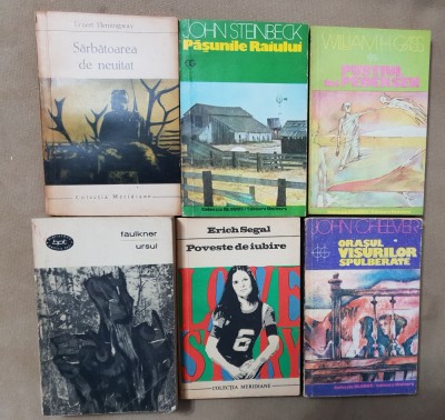 6x LITERATURĂ AMERICANĂ: Hemingway, Faulkner, Erich Segal, Steinbeck, J. Cheever foto