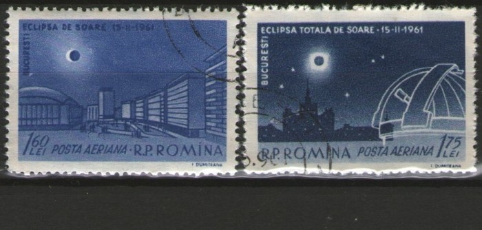 Romania 1961 - Eclipsa totala de Soare, serie stampilata